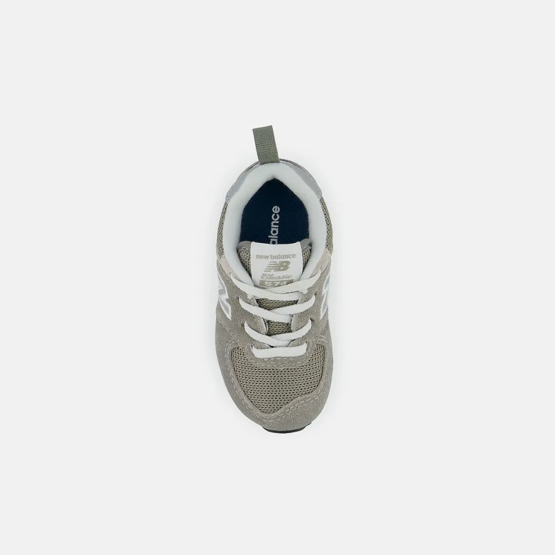 574 Core Bungee Sneaker (Grey + White)