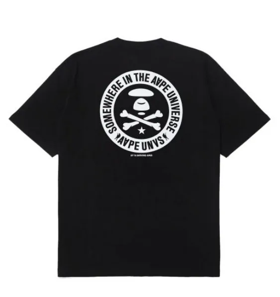 A BATHING APE  |Crew Neck Pullovers Cotton Short Sleeves Logo