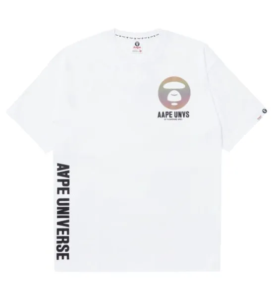 A BATHING APE  |Crew Neck Pullovers Cotton Short Sleeves Logo