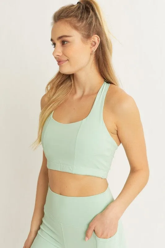 Activewear Crop Halter Back Detail Top