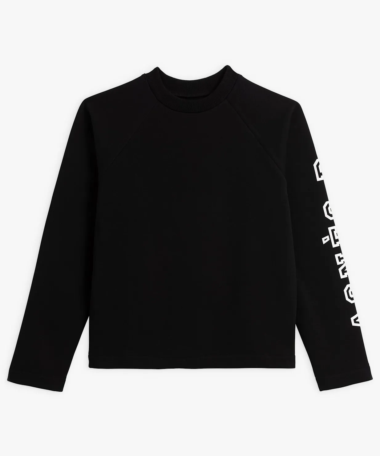 Agnes b  |Crew Neck Street Style Long Sleeves Plain Cotton