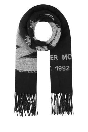 Alexander McQueen Logo Intarsia Fringed Scarf