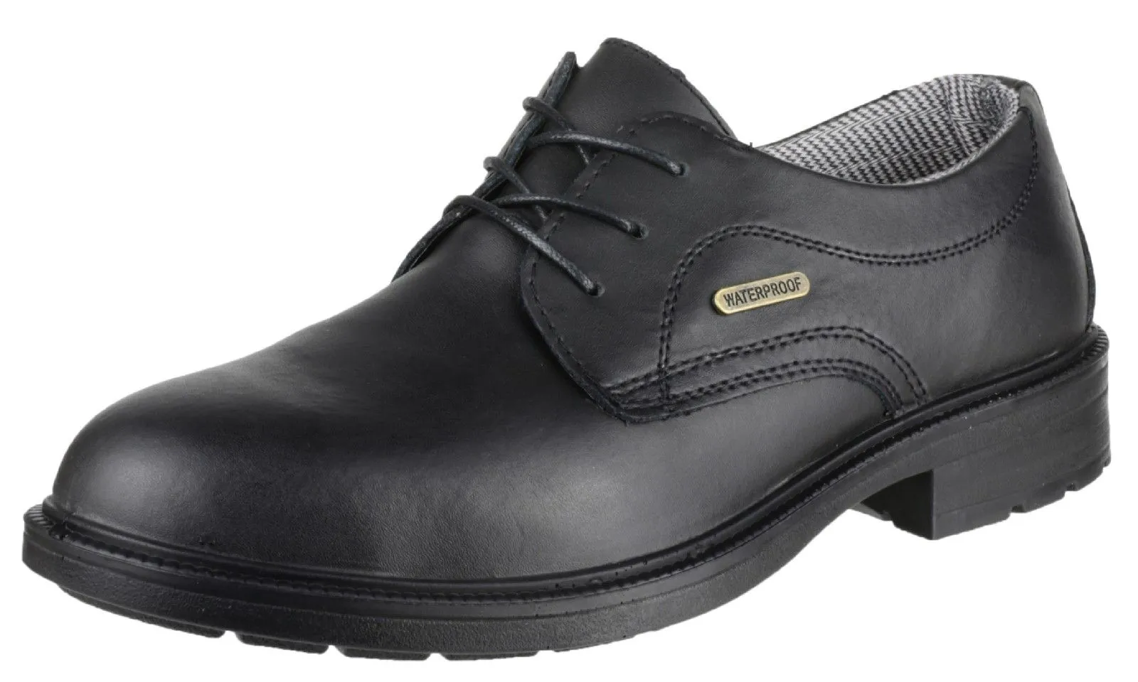 Amblers Safety Mens FS62 Leather Waterproof Safety Shoes Black