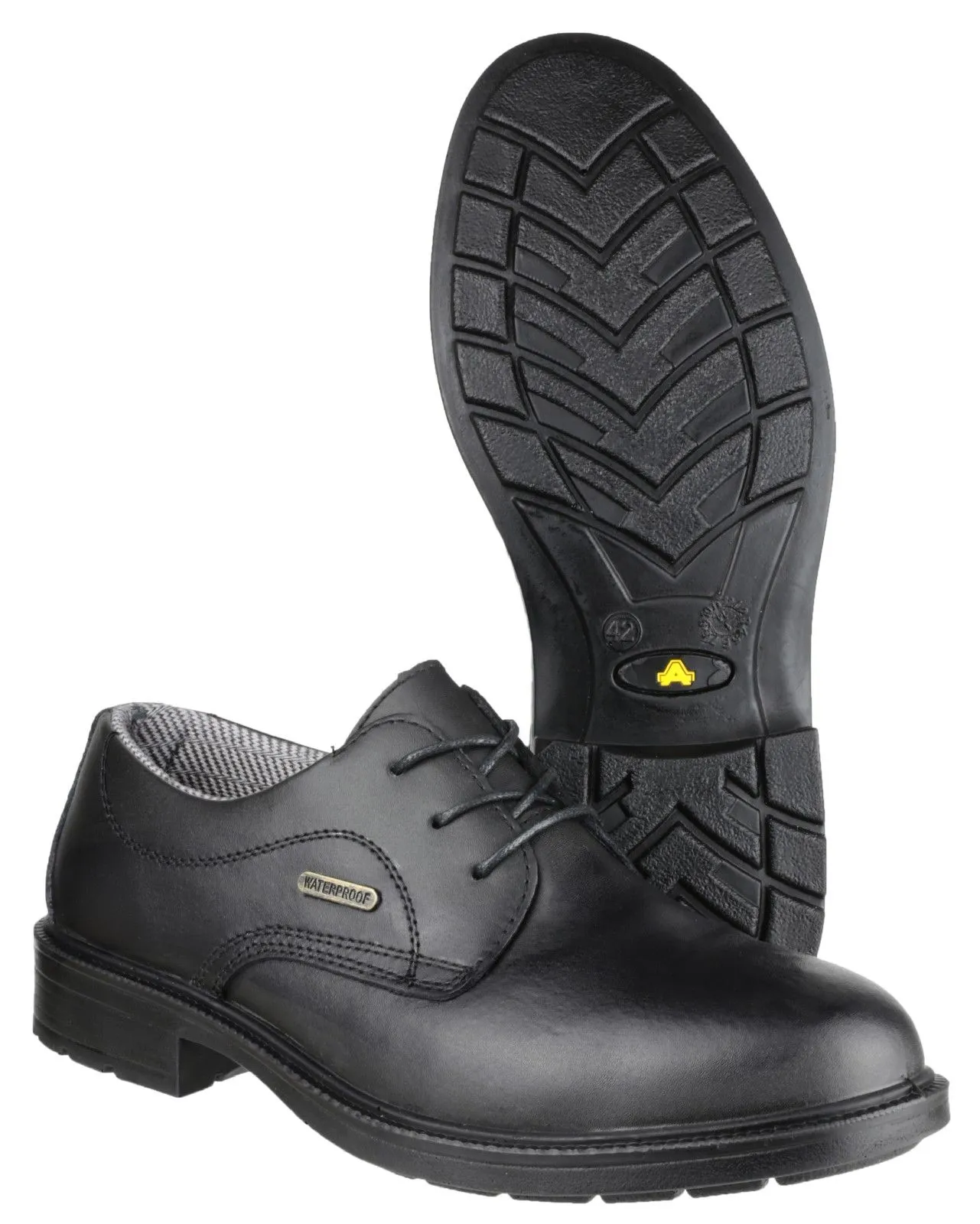 Amblers Safety Mens FS62 Leather Waterproof Safety Shoes Black