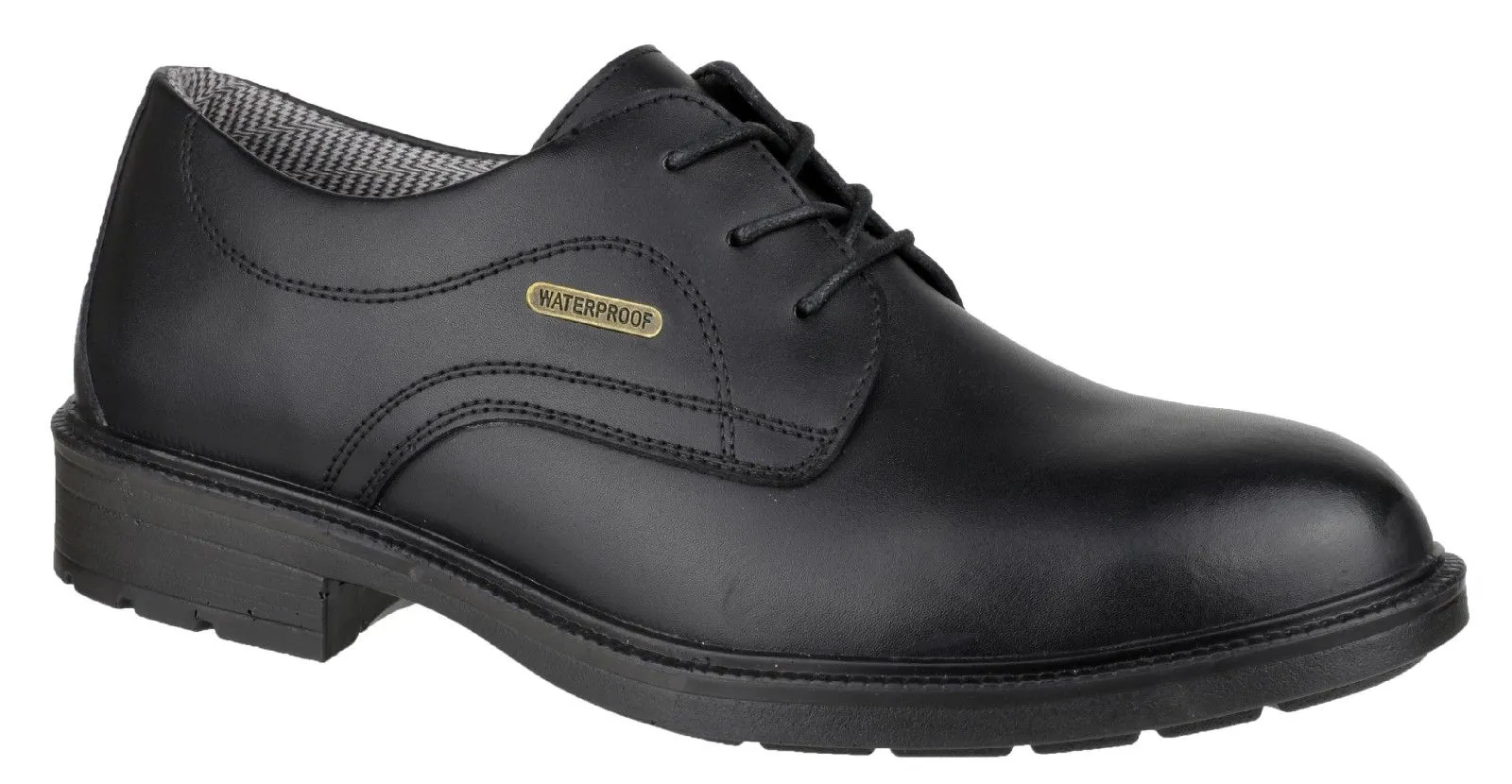 Amblers Safety Mens FS62 Leather Waterproof Safety Shoes Black