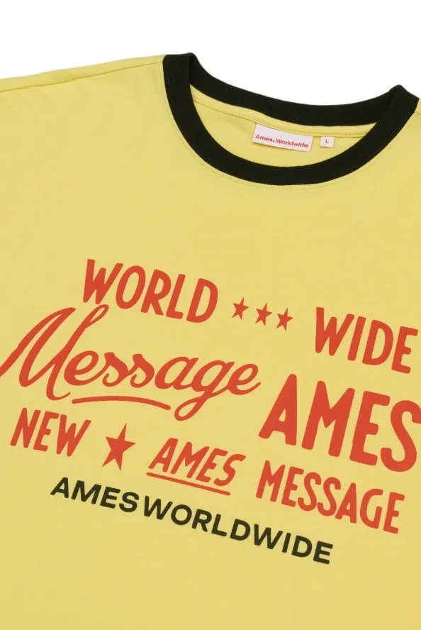 AMES-WORLDWIDE  |Unisex U-Neck Long Sleeves Cotton Long Sleeve T-shirt Logo