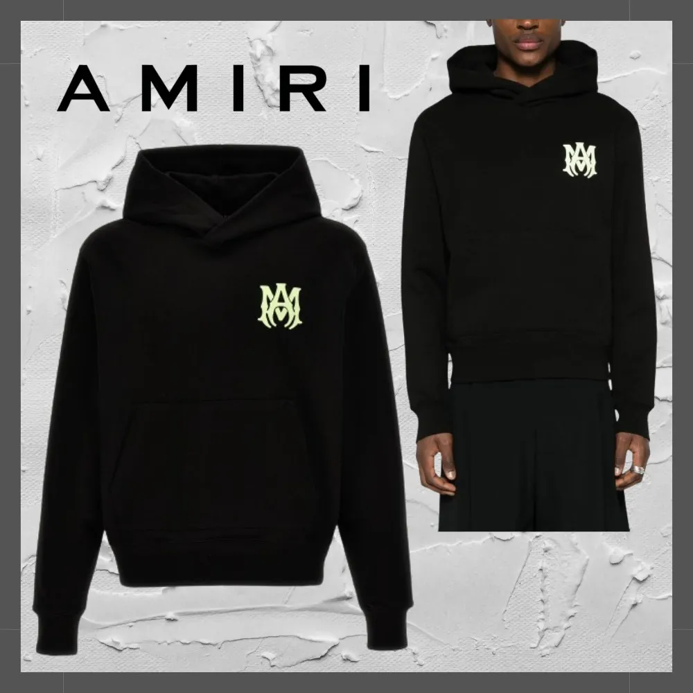 AMIRI  |Pullovers Monogram Street Style Long Sleeves Cotton Logo