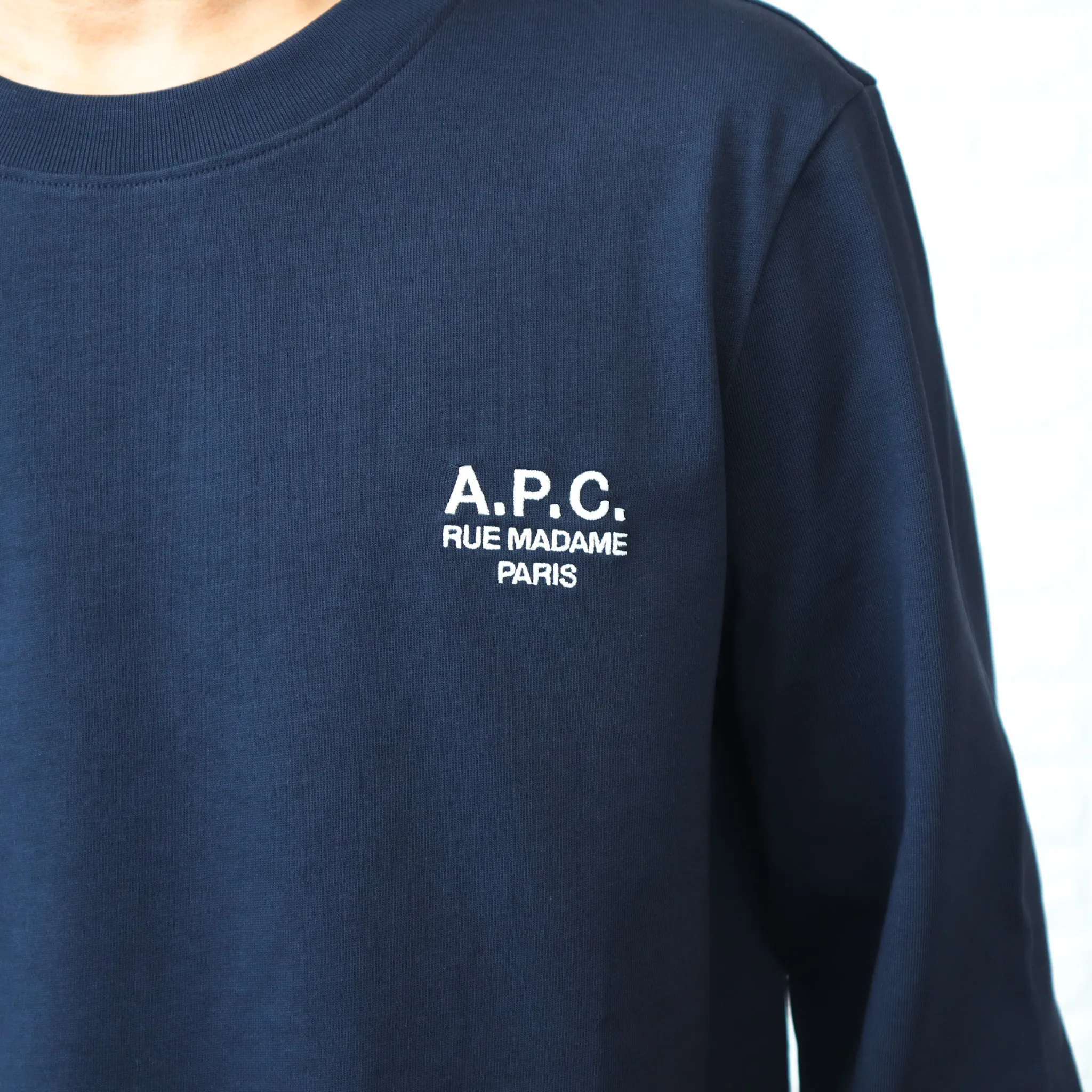 A.P.C.  |Crew Neck Long Sleeves Plain Cotton Long Sleeve T-shirt Logo