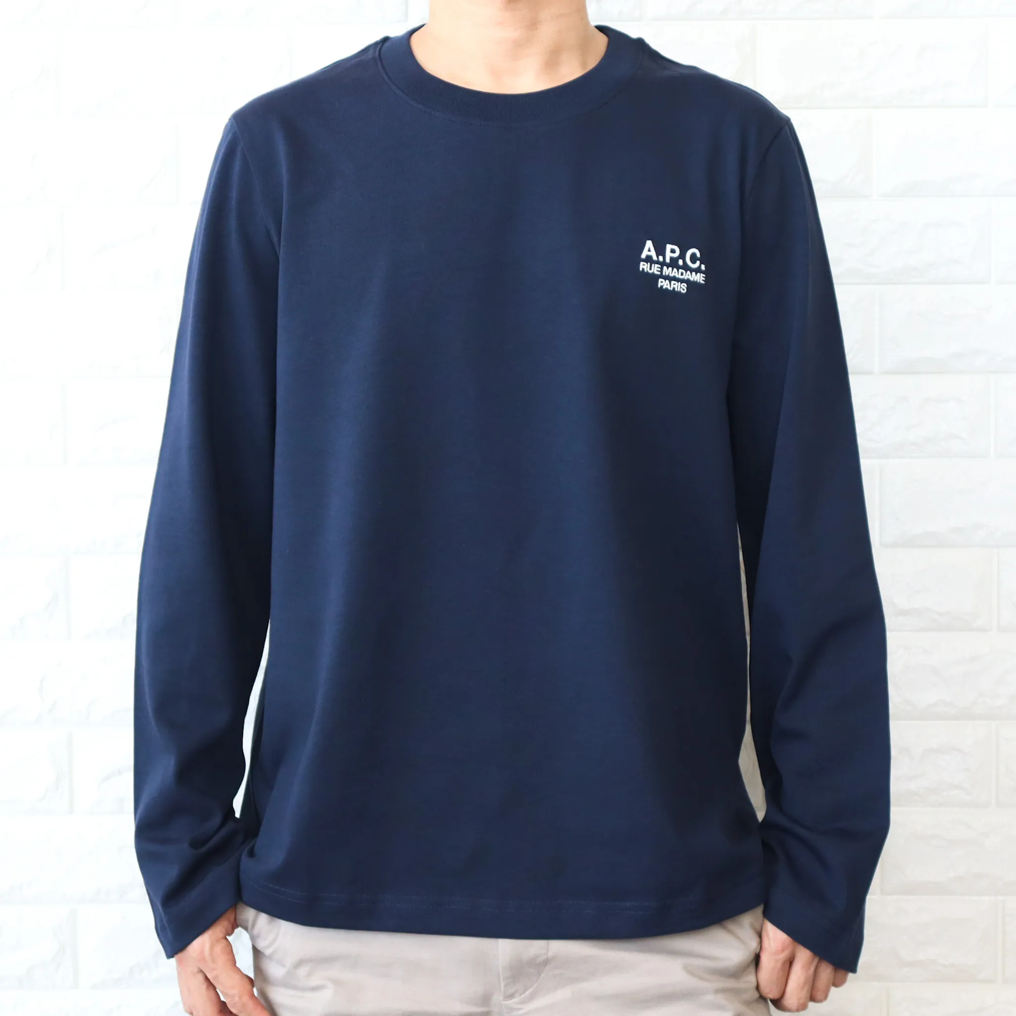 A.P.C.  |Crew Neck Long Sleeves Plain Cotton Long Sleeve T-shirt Logo