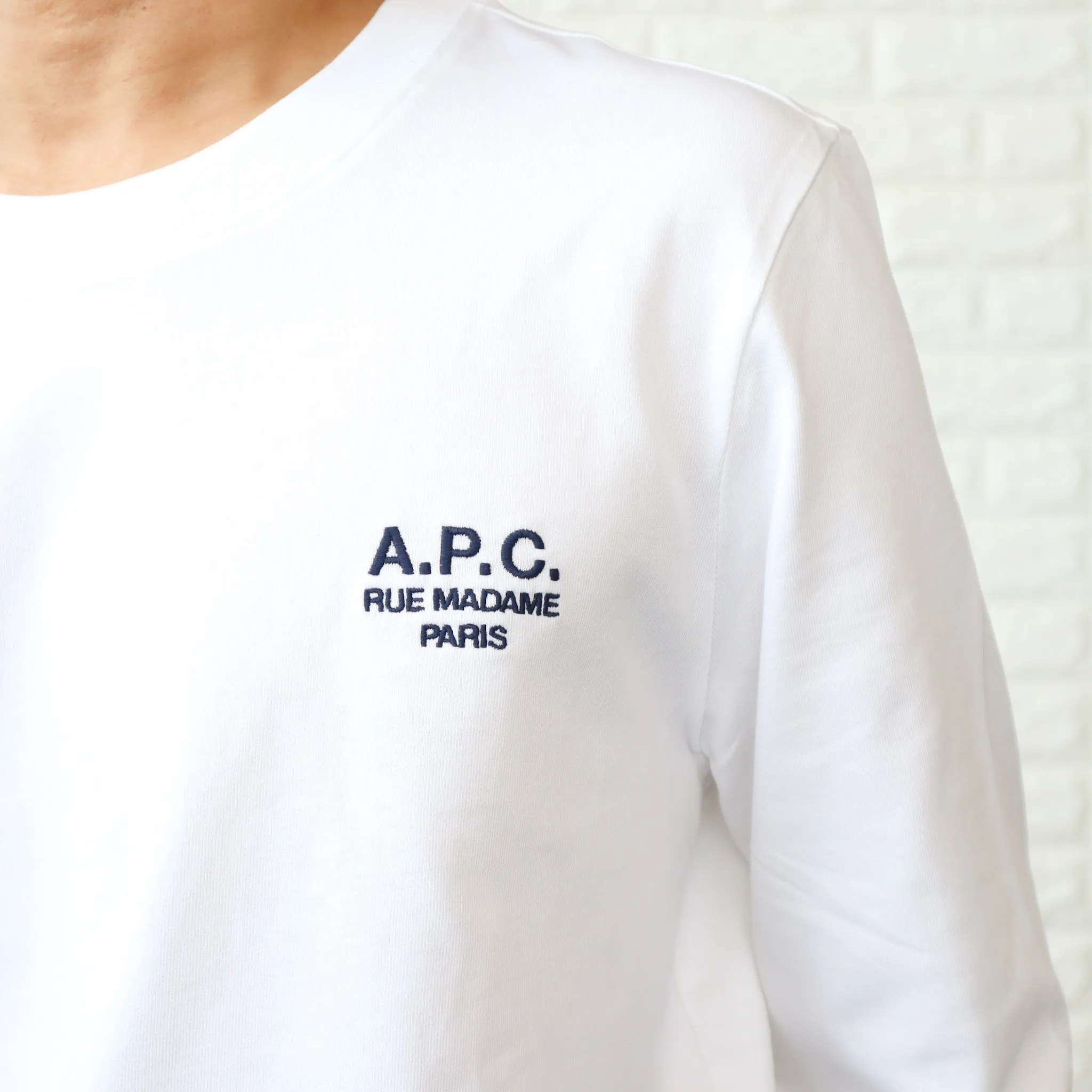 A.P.C.  |Crew Neck Long Sleeves Plain Cotton Long Sleeve T-shirt Logo