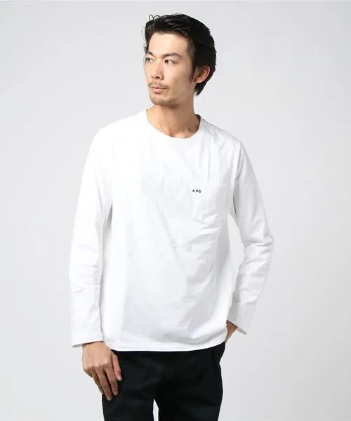 A.P.C.  |Crew Neck Long Sleeves Plain Long Sleeve T-shirt Logo