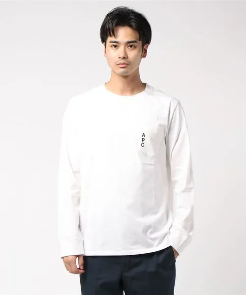 A.P.C.  |Crew Neck Long Sleeves Plain Long Sleeve T-shirt Logo