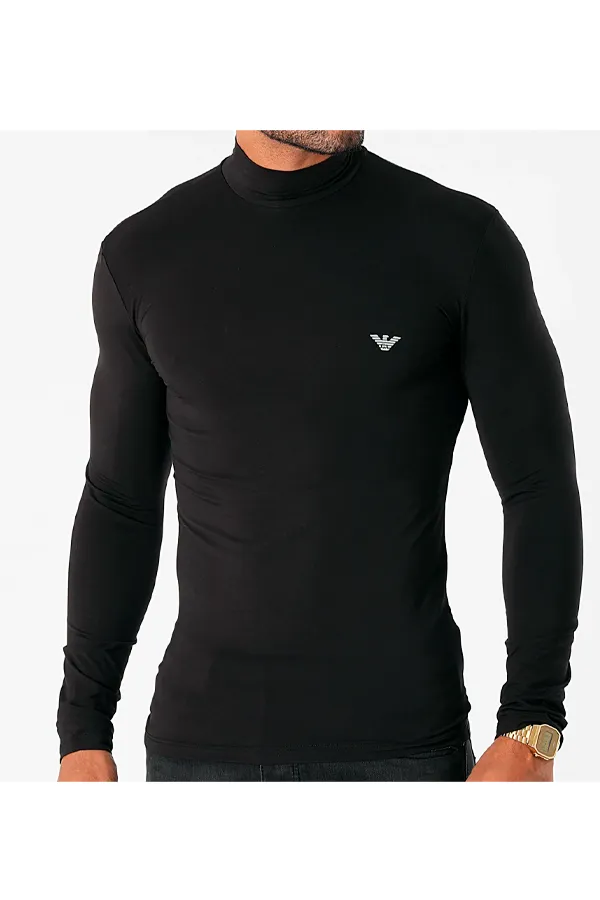 Armani Turtleneck Slim Jersey Black