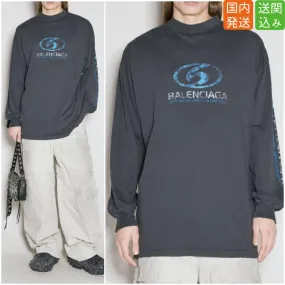 BALENCIAGA  |Street Style Long Sleeves Plain Long Sleeve T-shirt Logo