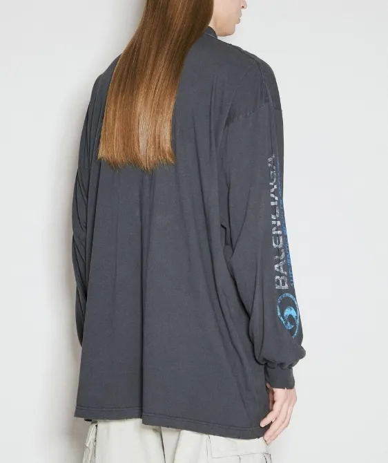 BALENCIAGA  |Street Style Long Sleeves Plain Long Sleeve T-shirt Logo