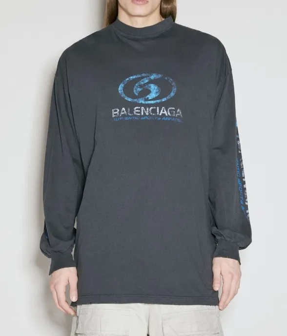 BALENCIAGA  |Street Style Long Sleeves Plain Long Sleeve T-shirt Logo