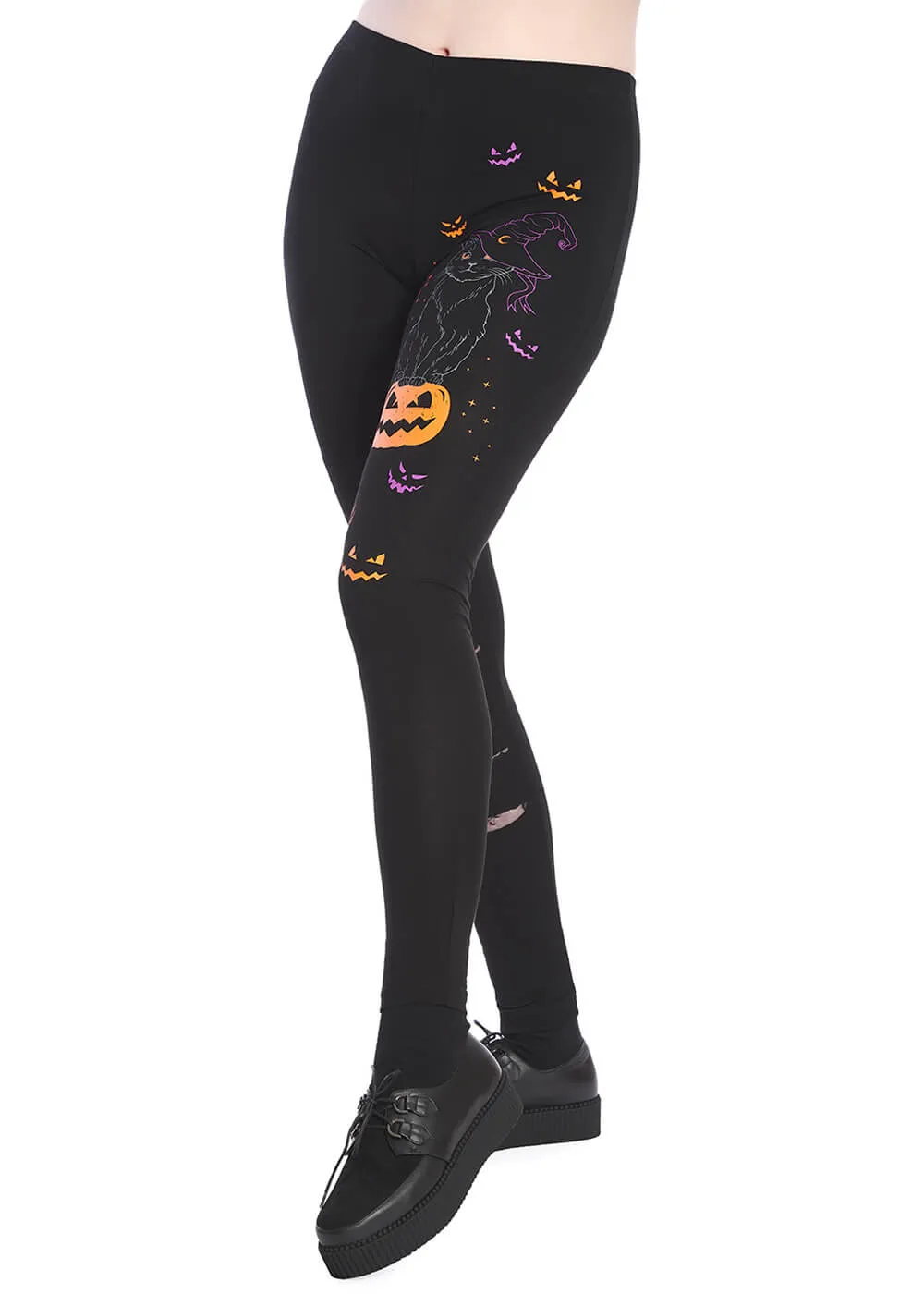 Banned Spell On Me Cat Leggings Black