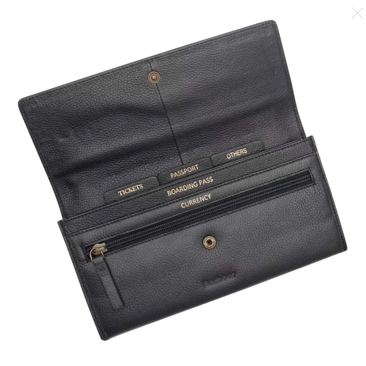 Barbour Leather Travel Organiser in Navy/Classic Tartan