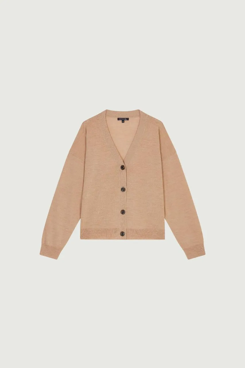 Beige Idem Merino Cardigan