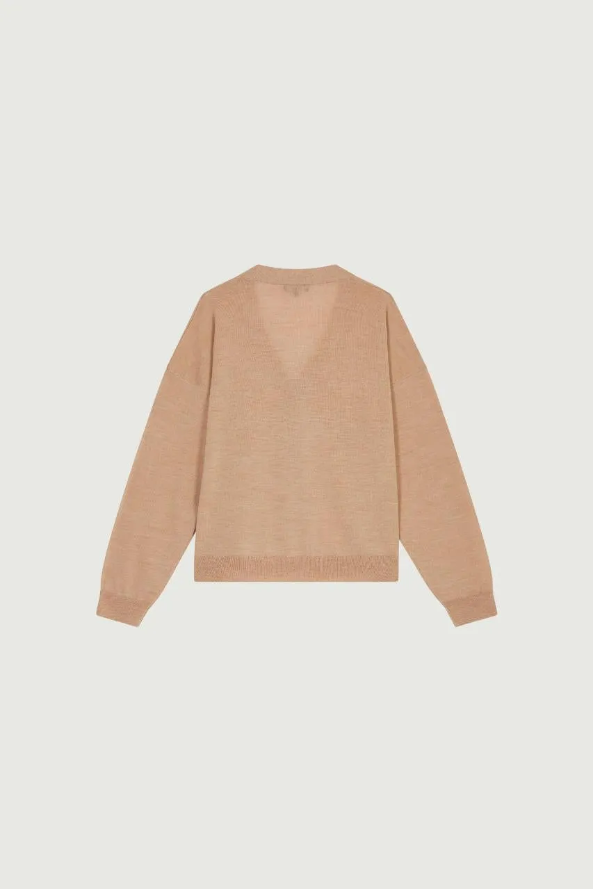 Beige Idem Merino Cardigan