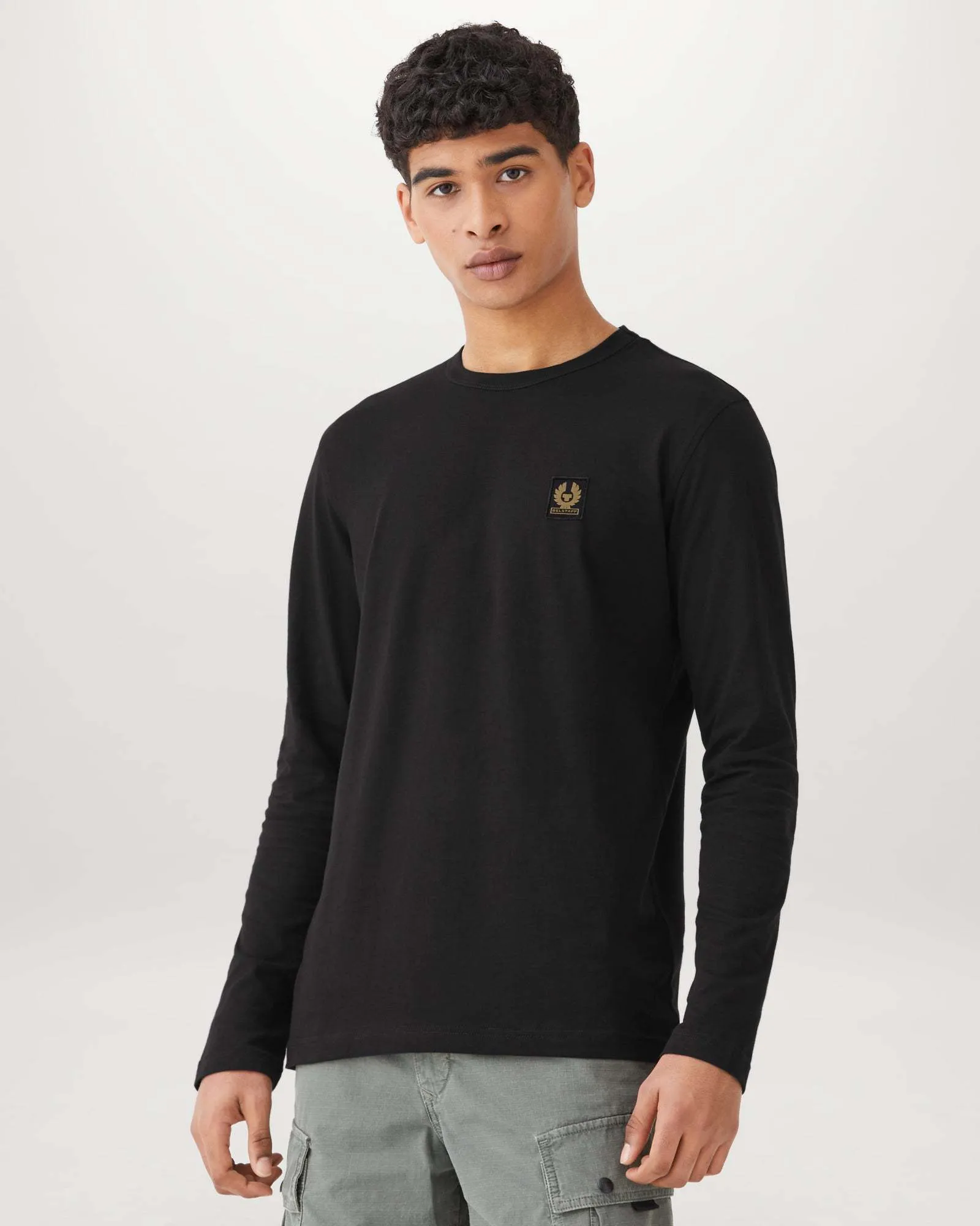 BELSTAFF  |Crew Neck Pullovers Long Sleeves Plain Cotton