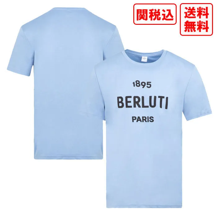 Berluti  |Pullovers Street Style Cotton Short Sleeves Logo Luxury