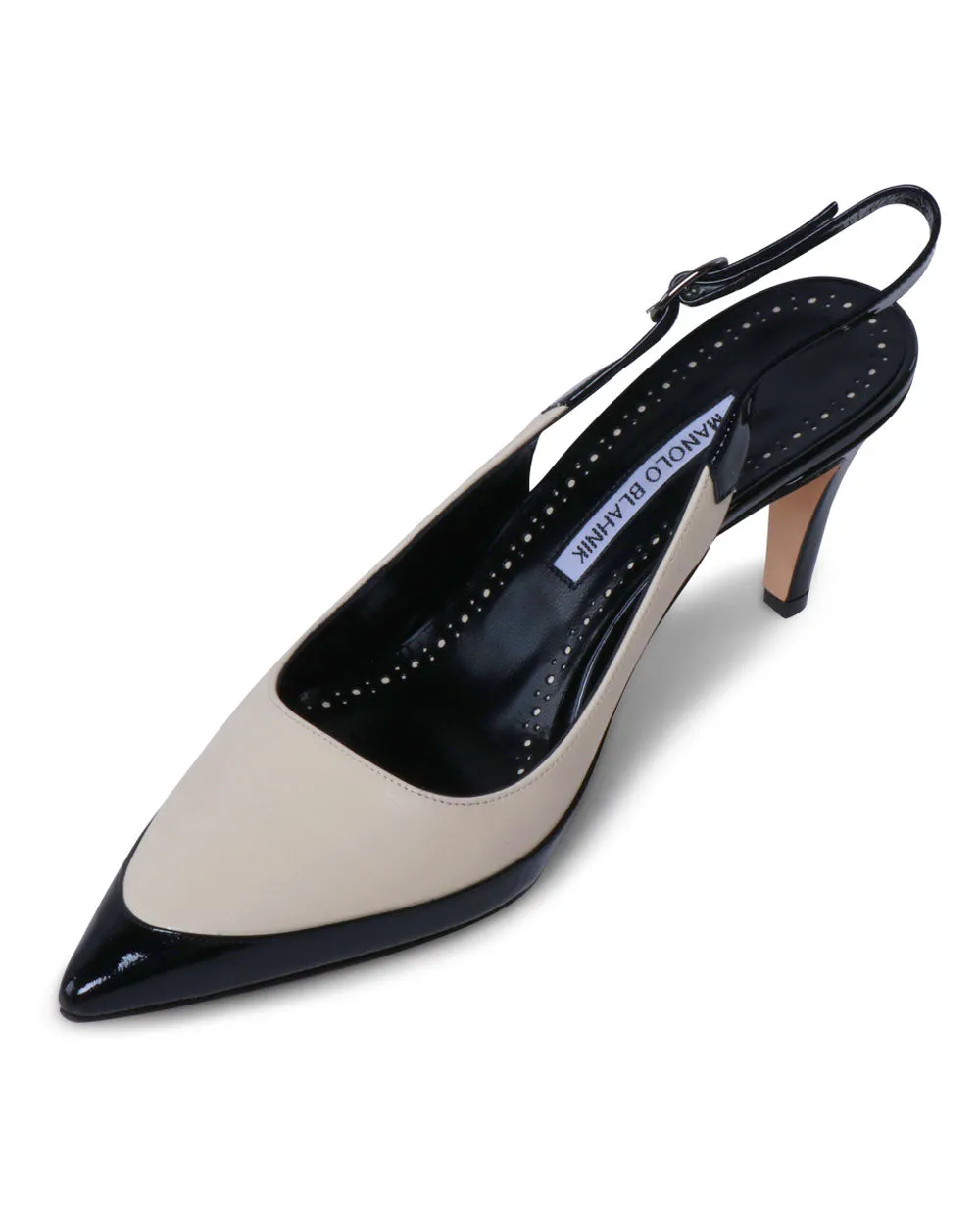 Bicolor Leather Slingback Pumps