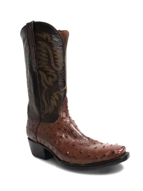 Black Jack Mens Kango Tobacco  Full Quill Ostrich Boots