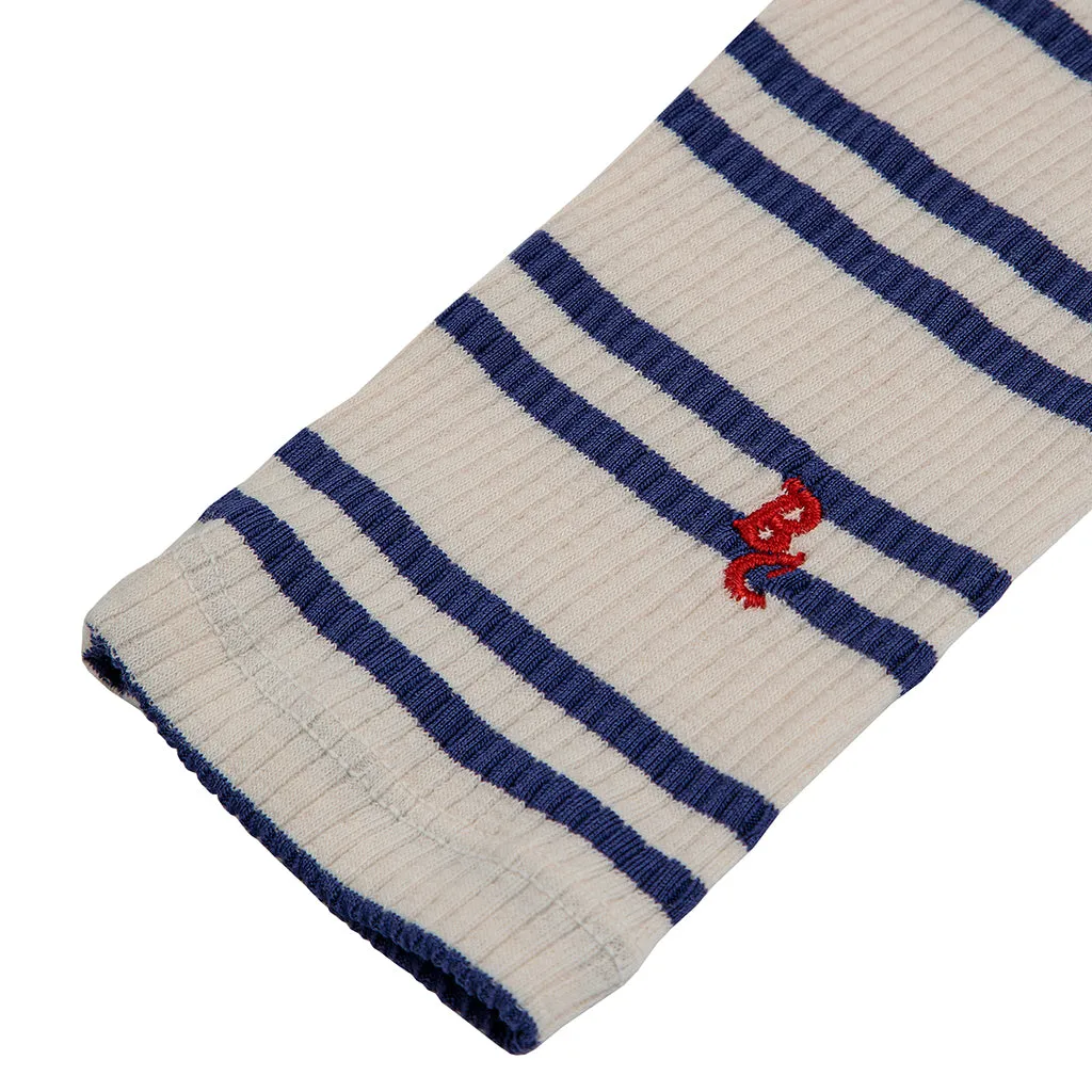 Bobo Choses Baby Blue Stripes Leggings Cream