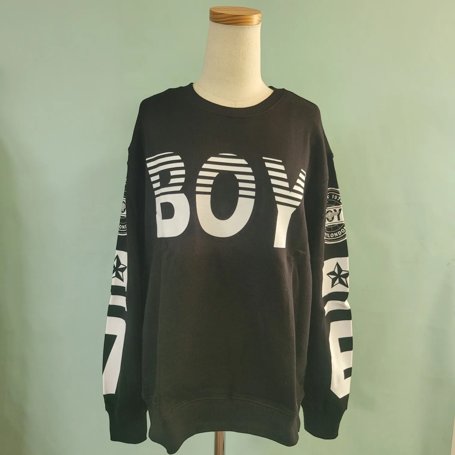 BOY LONDON  |Unisex Street Style U-Neck Long Sleeves Logos on the Sleeves