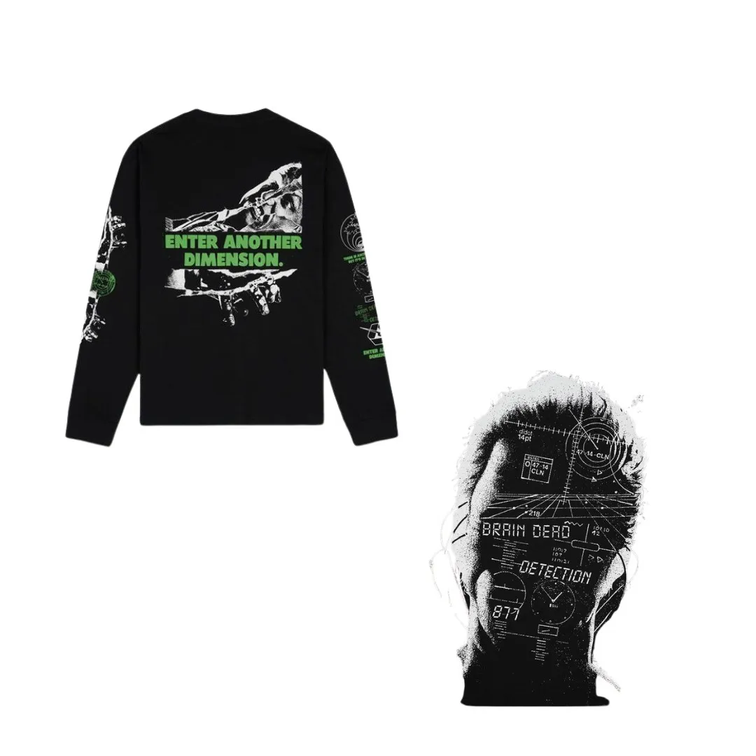 BRAIN DEAD  |Street Style Long Sleeves Long Sleeve T-shirt Skater Style