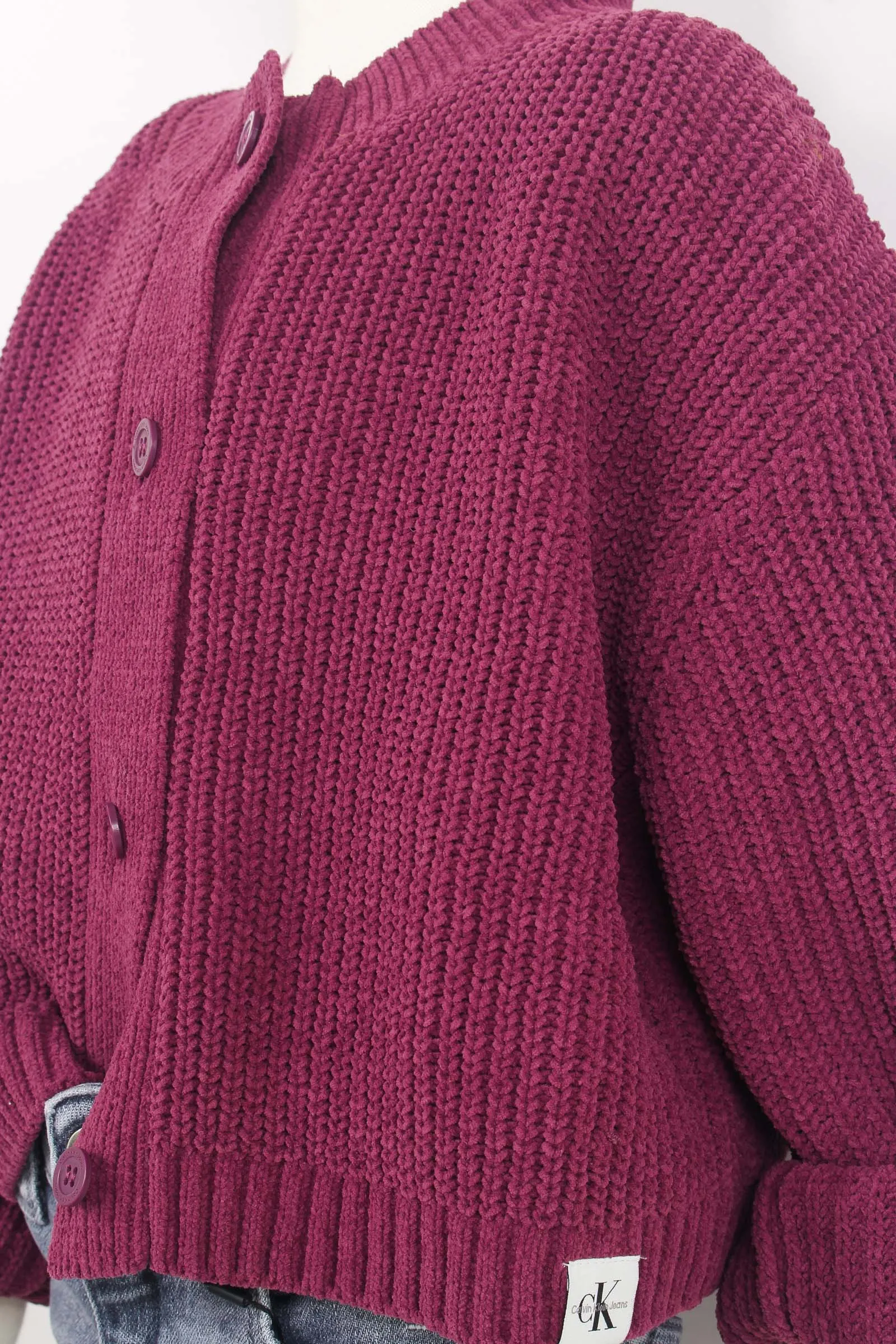 Cardigan Coste Bottoni Amaranth