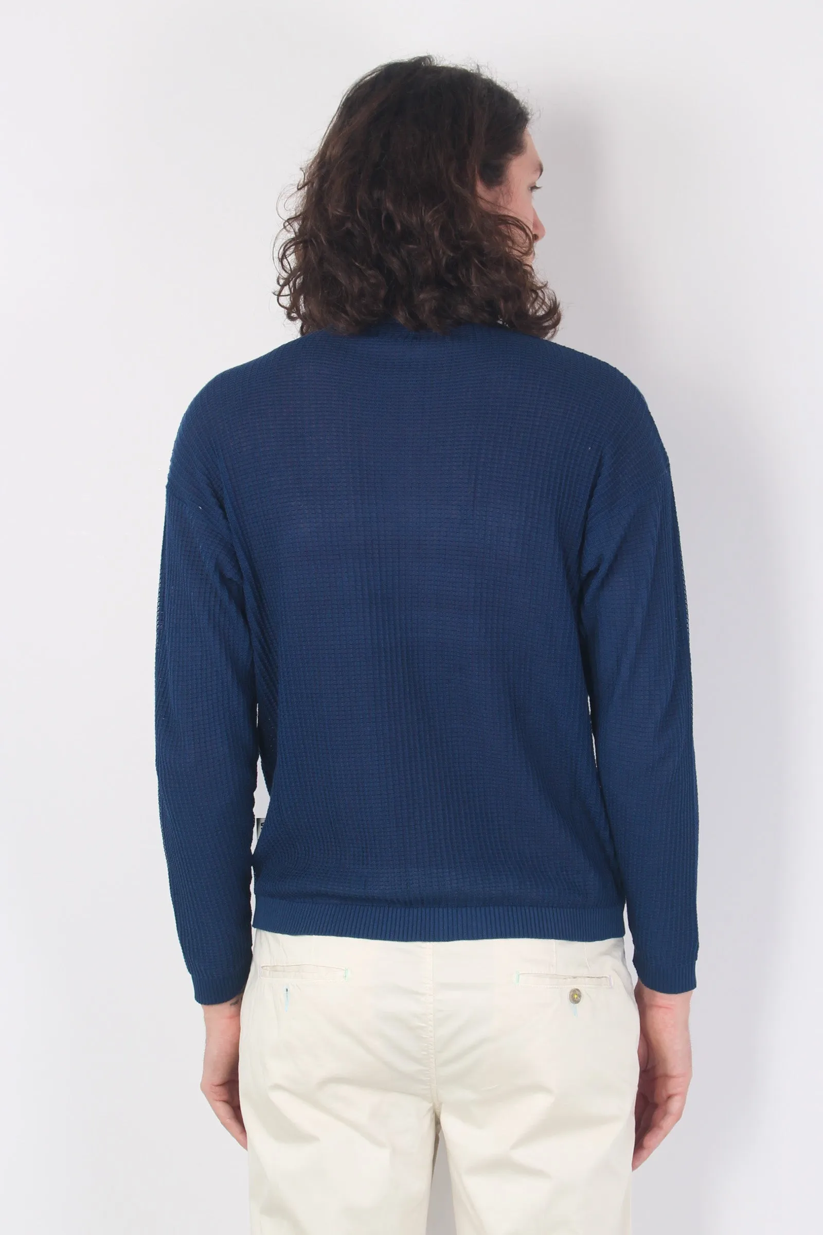 Cardigan Tramato Chiuso Blu