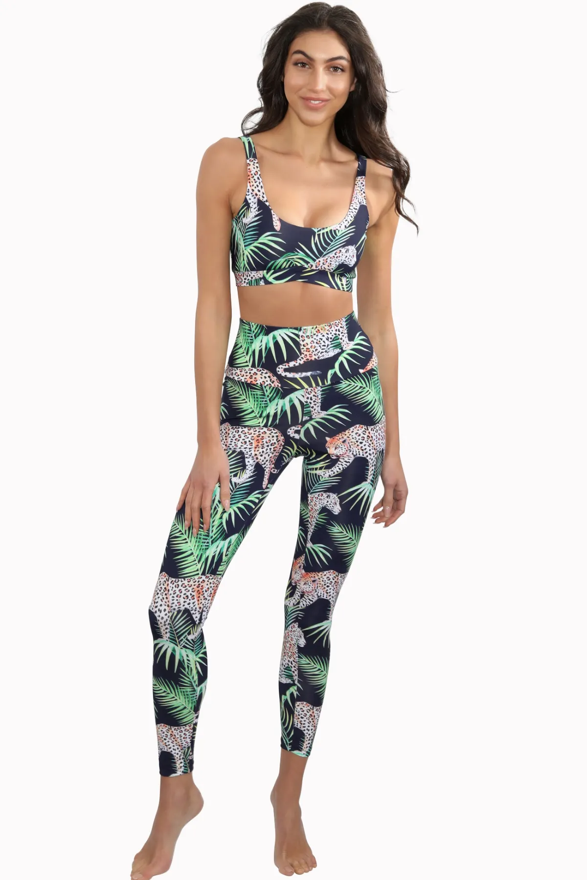 CAROLINE TROPICAL LEOPARD Activewear Legging