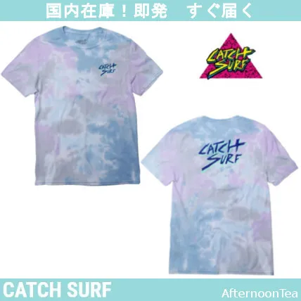 CATCH SURF  |Crew Neck Pullovers Tie-dye Cotton Short Sleeves Logo