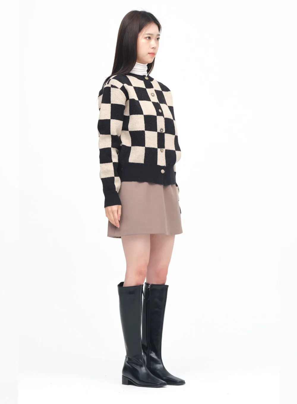 Checkerboard Pattern Cardigan #94