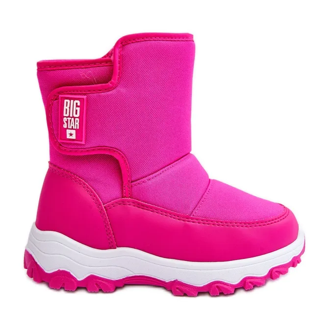 Children's Insulated Snow Boots With Velcro Pink Big Star MM374121