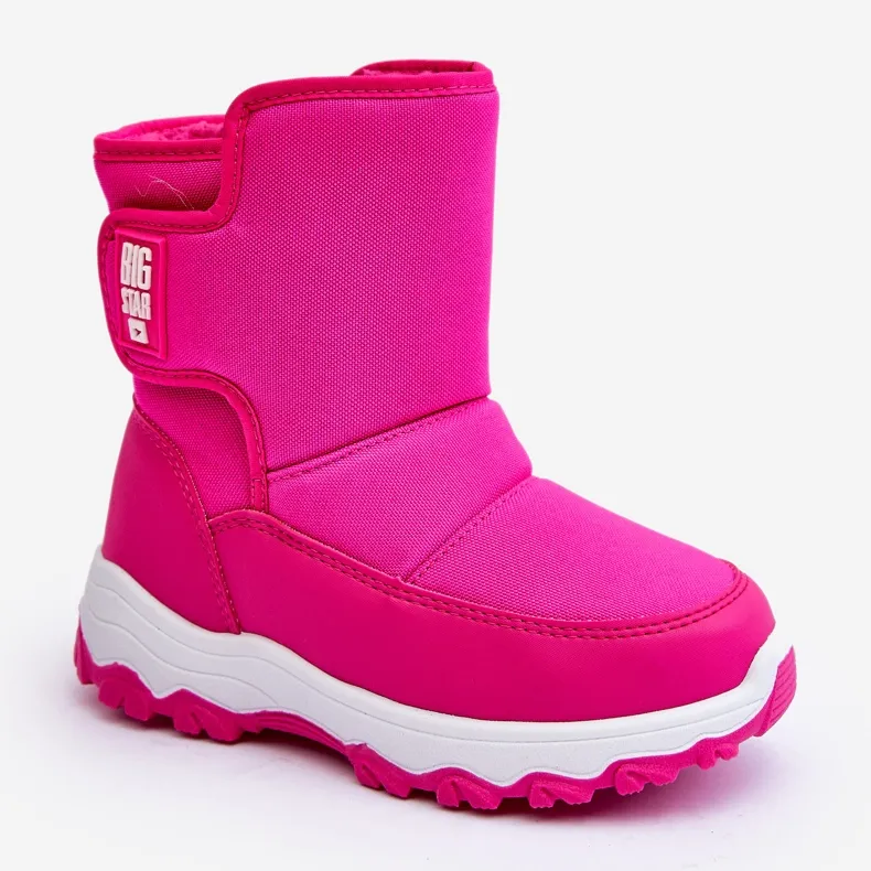 Children's Insulated Snow Boots With Velcro Pink Big Star MM374121