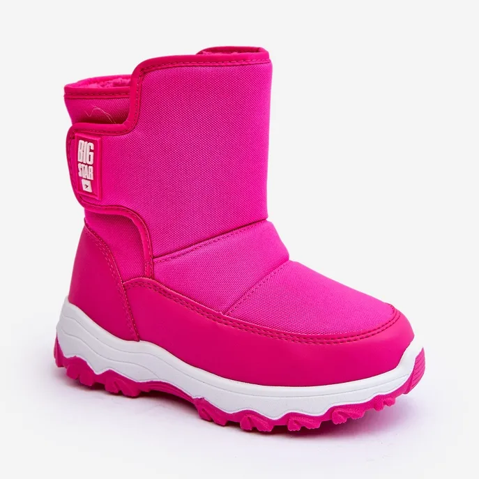 Children's Insulated Snow Boots With Velcro Pink Big Star MM374121