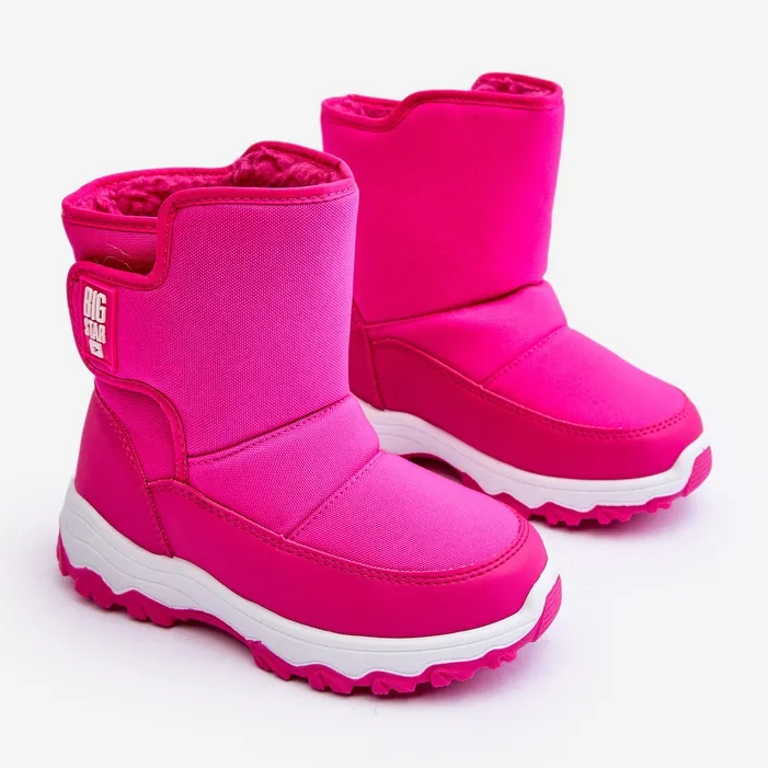 Children's Insulated Snow Boots With Velcro Pink Big Star MM374121