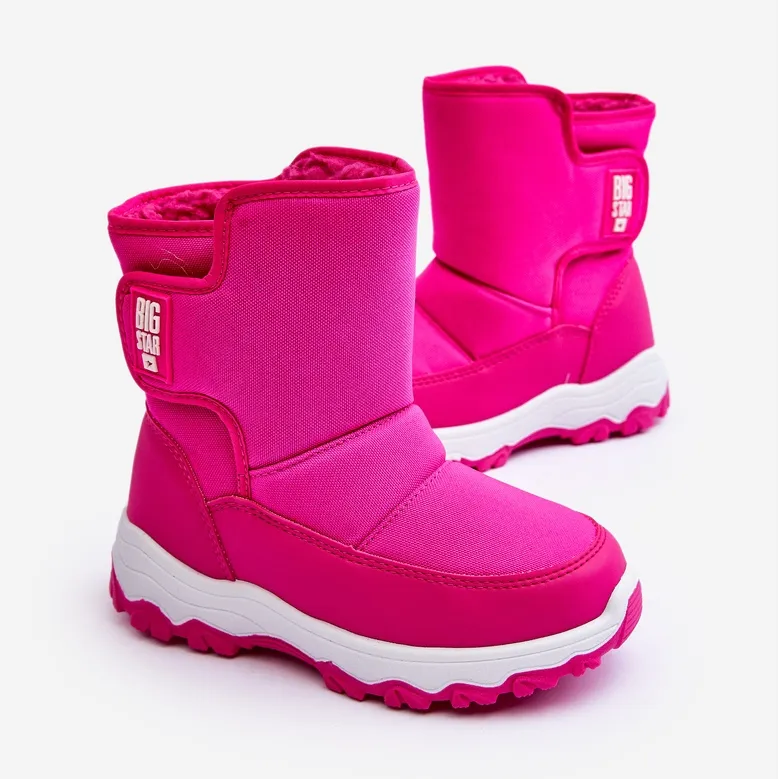 Children's Insulated Snow Boots With Velcro Pink Big Star MM374121