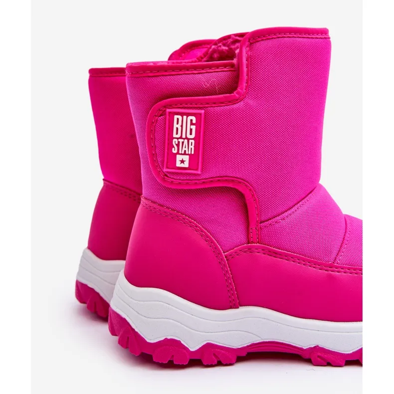 Children's Insulated Snow Boots With Velcro Pink Big Star MM374121