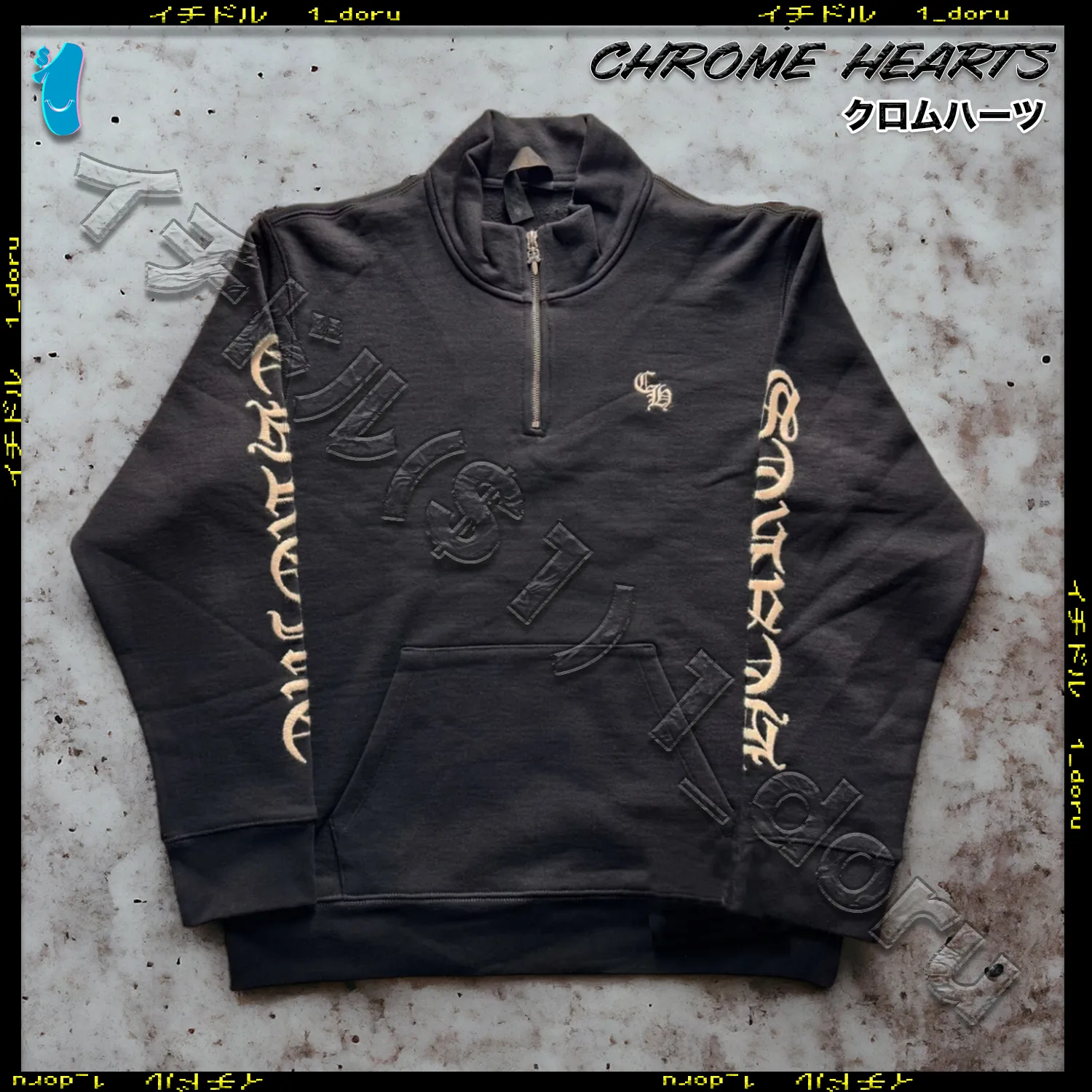 CHROME HEARTS  |Unisex Street Style Long Sleeves Logo Sweatshirts