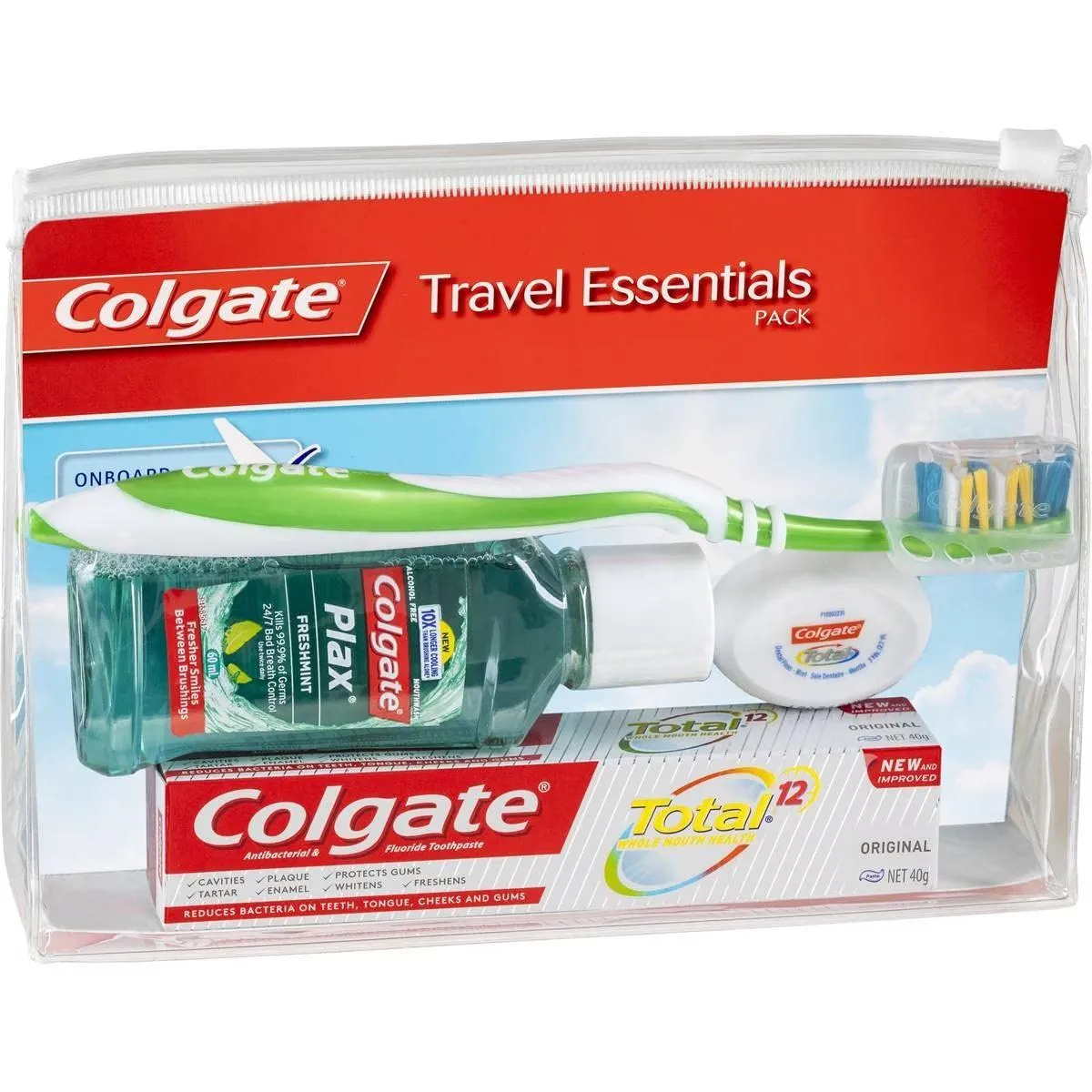 Colgate Travel Essentials Pack Toothbrush & Toothpaste Box of 6 Bulk Carton