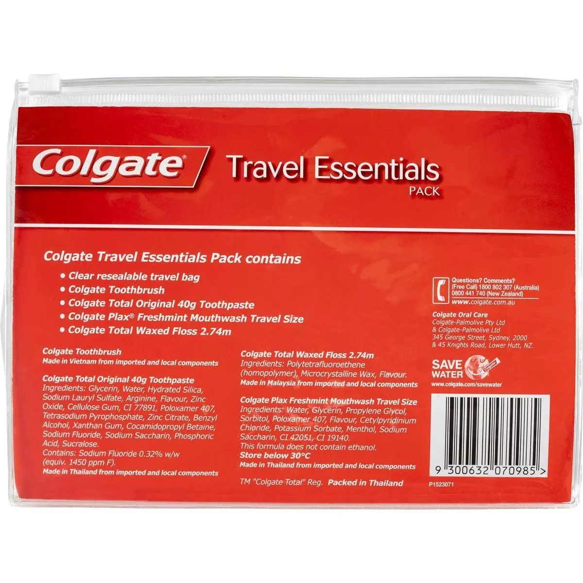 Colgate Travel Essentials Pack Toothbrush & Toothpaste Box of 6 Bulk Carton