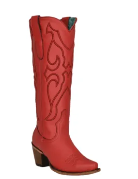 Corral Womens Ruby Red Tall Top Matching Stitch Boots