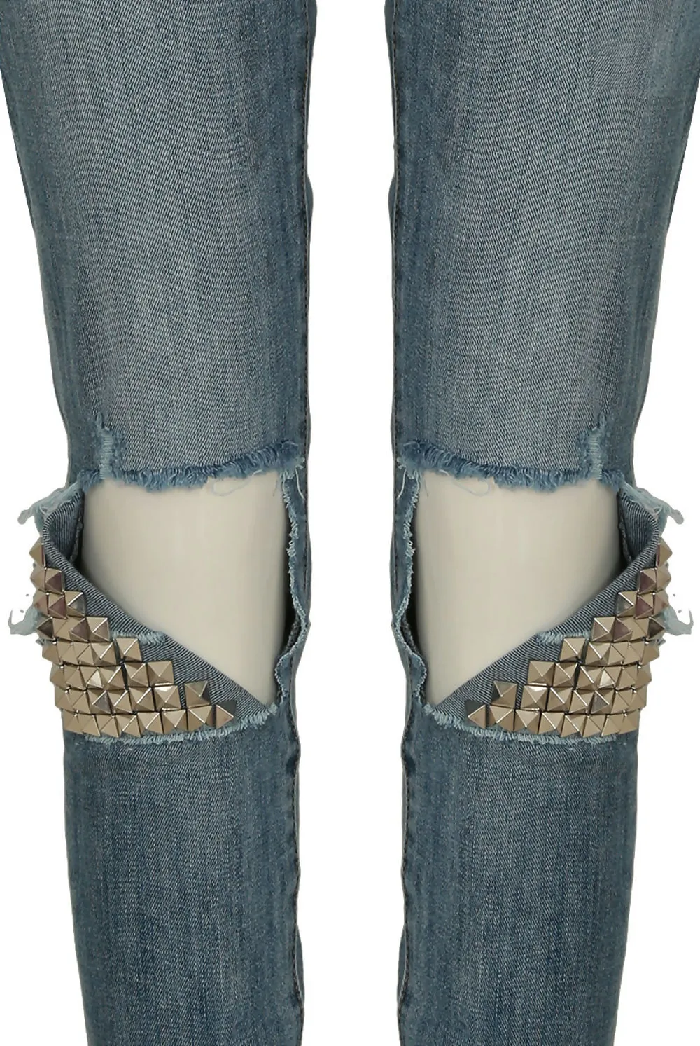 Denim Studs Knee Flap Jeans