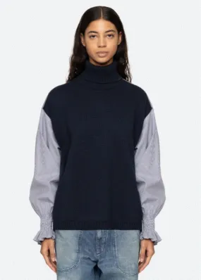 Devana Turtleneck Sweater - Navy