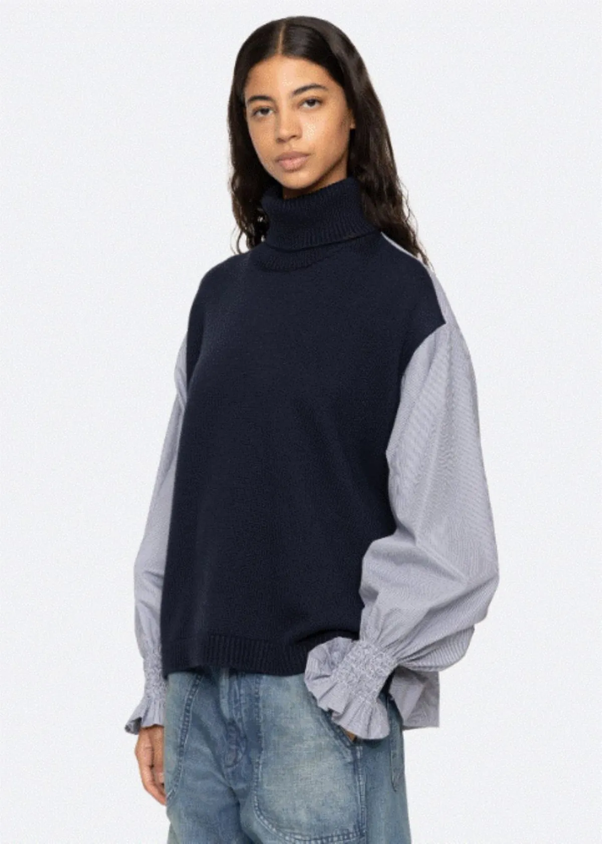 Devana Turtleneck Sweater - Navy