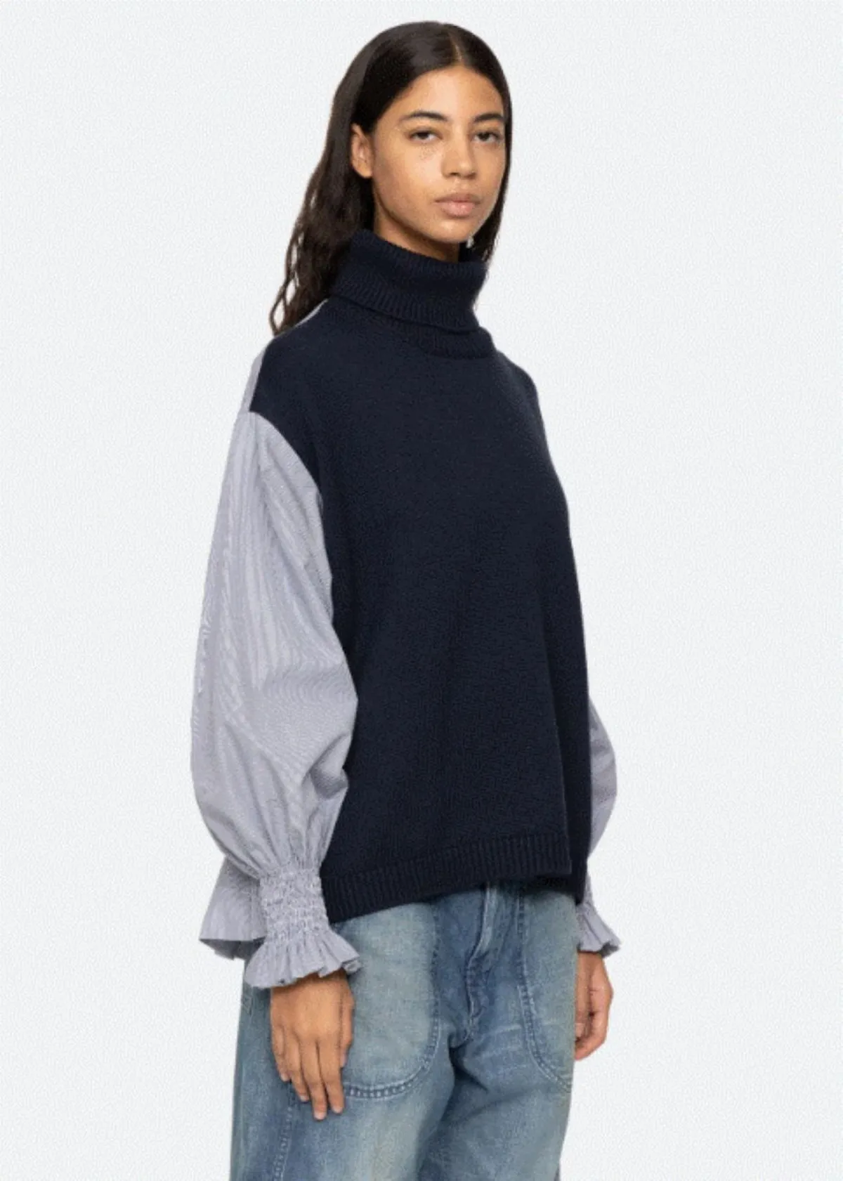 Devana Turtleneck Sweater - Navy